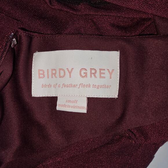 Birdy Grey Dress Womens Small Burgundy V-Neck Sleeveless Bridesmaid Maxi Gown - Picture 8 of 14